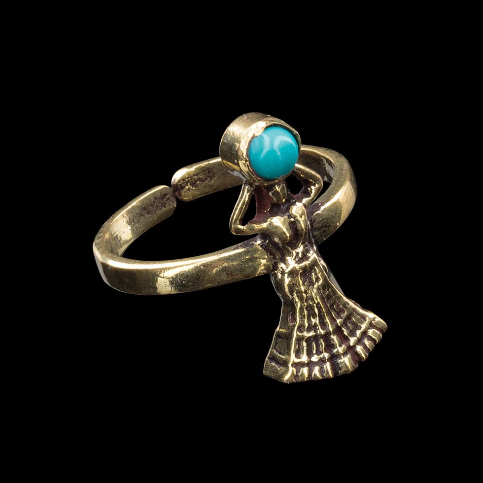 Messing Zehen-Ring Nefertari Türkenit 1 India