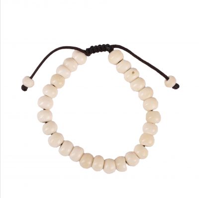 Knochen-Armband Weiße Perlen Nepal