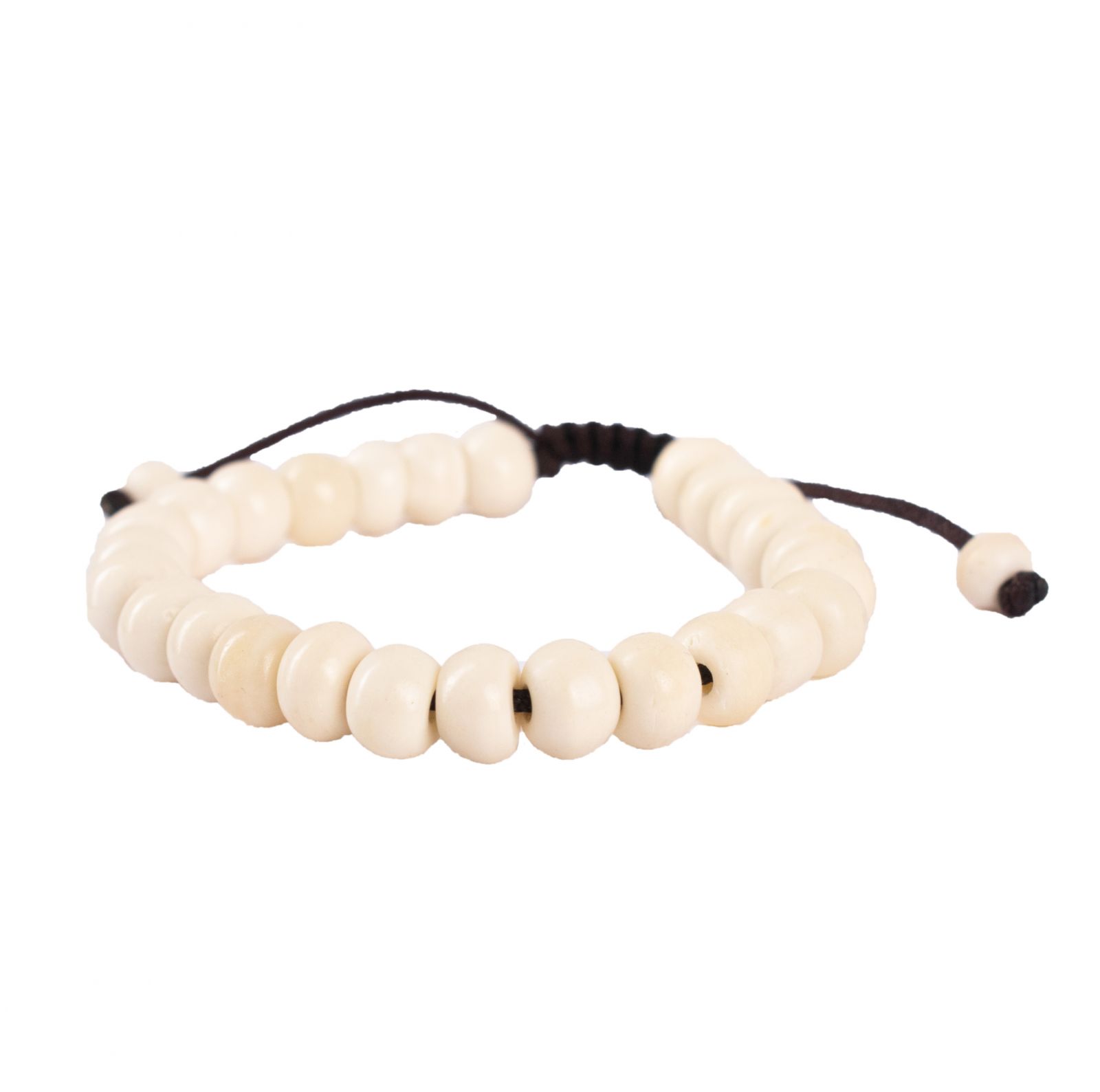 Knochen-Armband Weiße Perlen Nepal