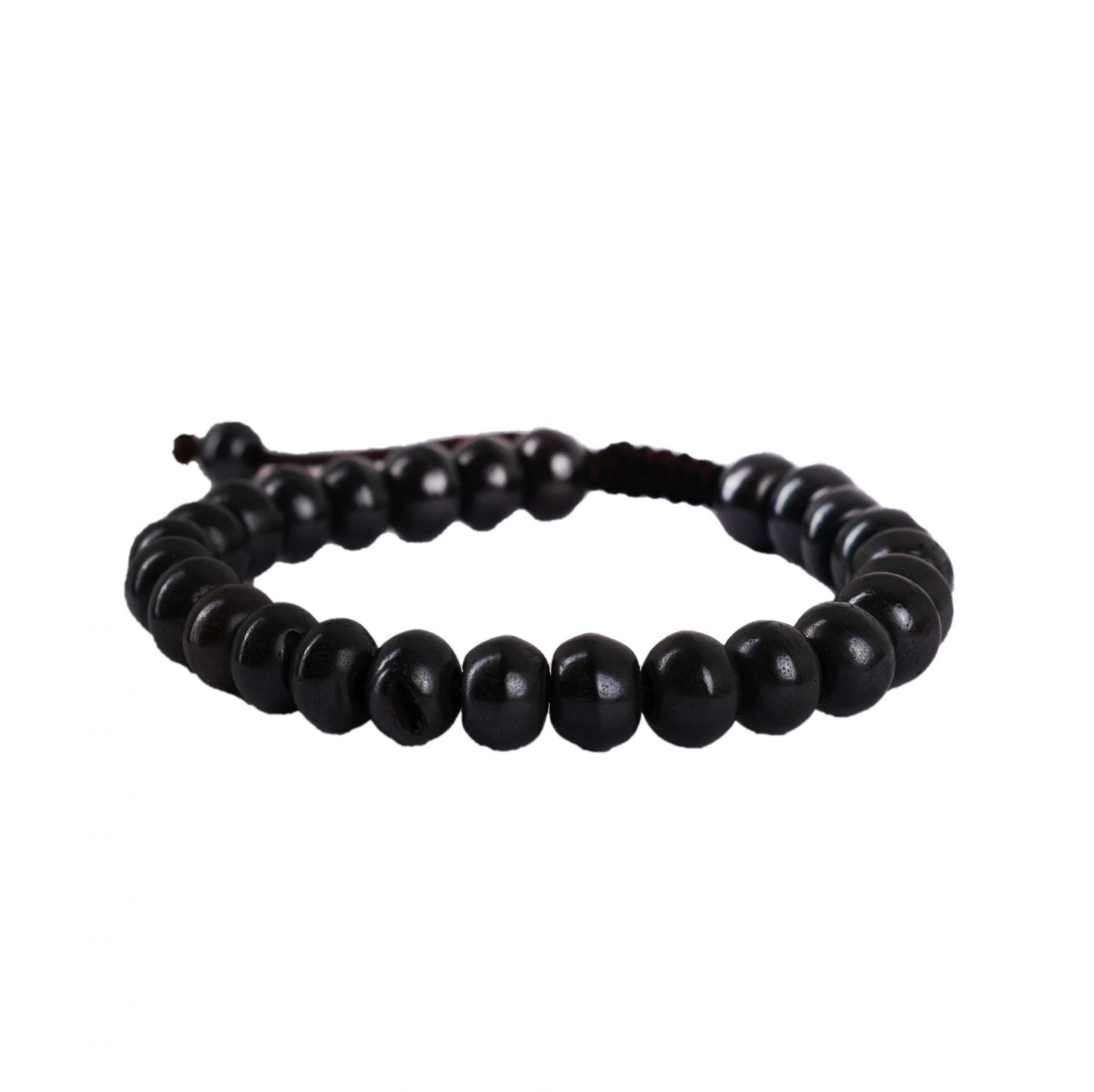 Knochen-Armband Schwarze Perlen Nepal