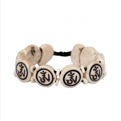 Knochen-Armband Dzogchen – weiß, rund
