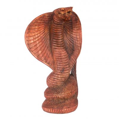 Geschnitzte Holzstatue Kobra Indonesia