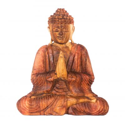 Geschnitzte Holzstatue des sitzenden Buddhas 1 | 20 cm, 32 cm