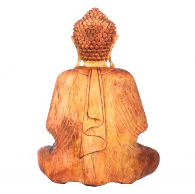 Geschnitzte Holzstatue des sitzenden Buddhas 1 Indonesia