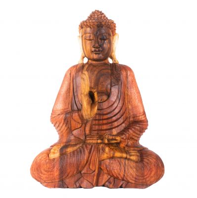 Geschnitzte Holzstatue des sitzenden Buddhas 1 | 45 cm, 50 cm, 62 cm