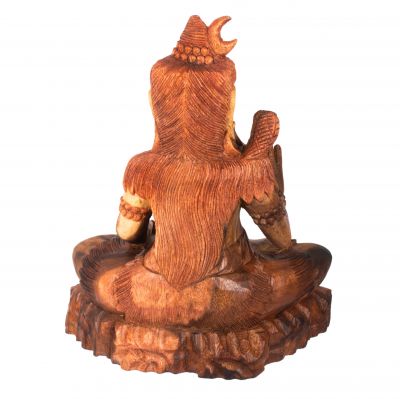Geschnitzte Holzstatue des sitzenden Shivas 2 Indonesia