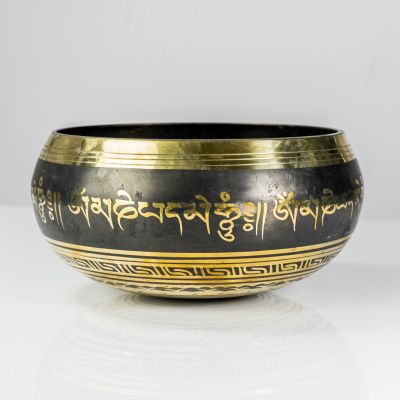 Gravierte tibetische Schale Buddhas Augen 4 Nepal