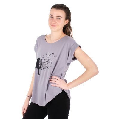 Damen T-Shirt mit kurzen Ärmeln Darika Tree Dandelion Grey Thailand