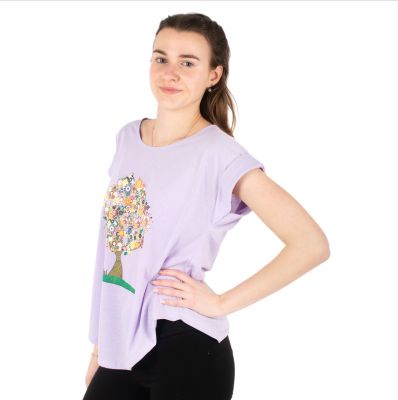 Damen T-Shirt mit kurzen Ärmeln Darika Tree of Friendship Lilac Thailand