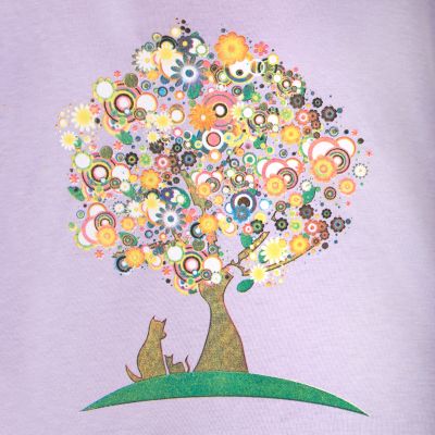 Damen T-Shirt mit kurzen Ärmeln Darika Tree of Friendship Lilac Thailand