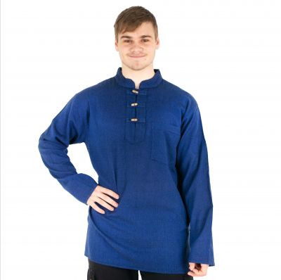 Kurta Vikram Blue - Herrenhemd mit langen Ärmeln | M, L, XL, XXL