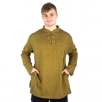 Kurta Vikram Mustard Yellow - Herrenhemd mit langen Ärmeln | M, L, XL, XXL