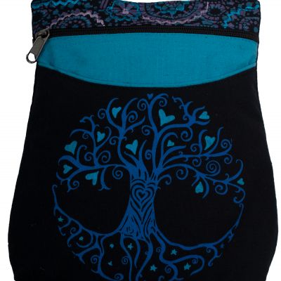 Baumwoll-Handtasche Daire Tree Blue Nepal