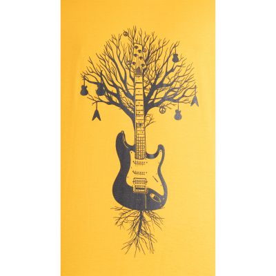 Baumwoll-T-Shirt mit Aufdruck Gitarrenbaum – gelb Thailand