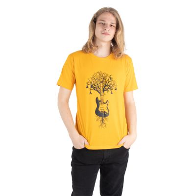 Baumwoll-T-Shirt mit Aufdruck Gitarrenbaum – gelb Thailand