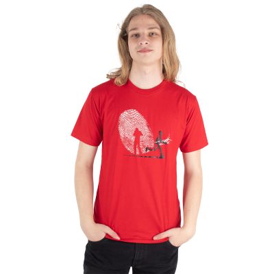 Baumwoll-T-Shirt mit Aufdruck Fingerabdruck – rot Thailand