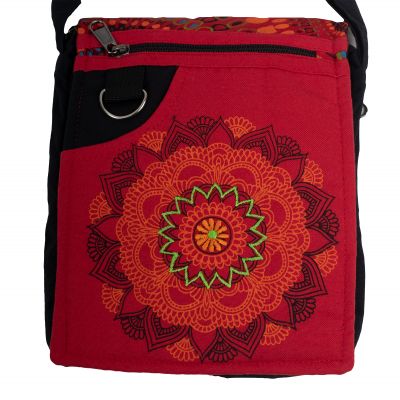 Handtasche / Dokumenten-Tasche mit Mandala-Druck Parvati Red Nepal