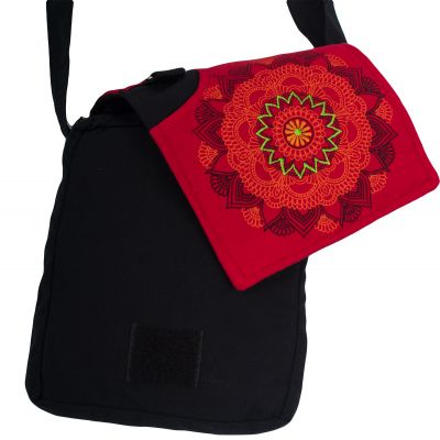 Handtasche / Dokumenten-Tasche mit Mandala-Druck Parvati Red Nepal