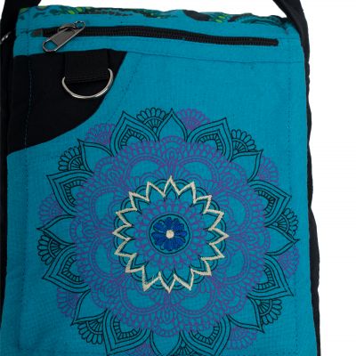 Handtasche / Dokumenten-Tasche mit Mandala-Druck Parvati Blue Nepal