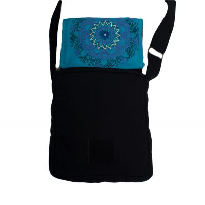 Handtasche / Dokumenten-Tasche mit Mandala-Druck Parvati Blue Nepal