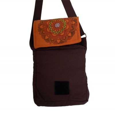 Handtasche / Dokumenten-Tasche mit Mandala-Druck Parvati Orange Nepal