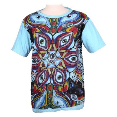 Mirror t-shirt Eye Mandala Turquoise | M, XL