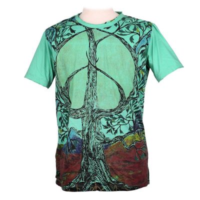 Mirror t-shirt Tree of Peace Turquoise | L, XL