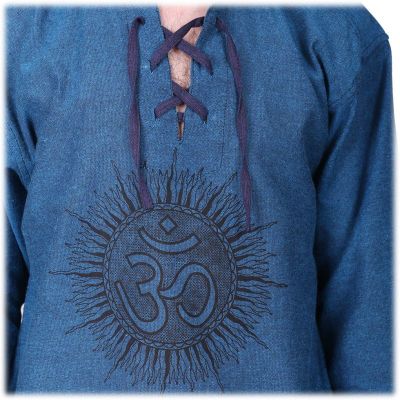 Kurta Matahari Pirus - Herrenhemd mit langen Ärmeln Nepal