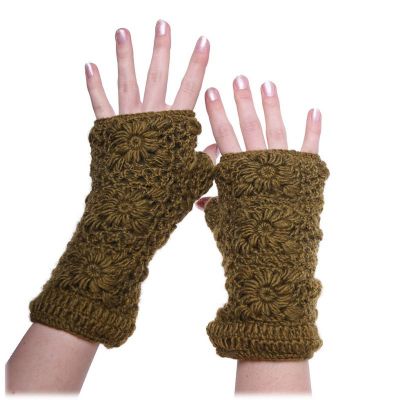 Wollene fingerlose Handschuhe Bardia Khaki | fingerlose Handschuhe