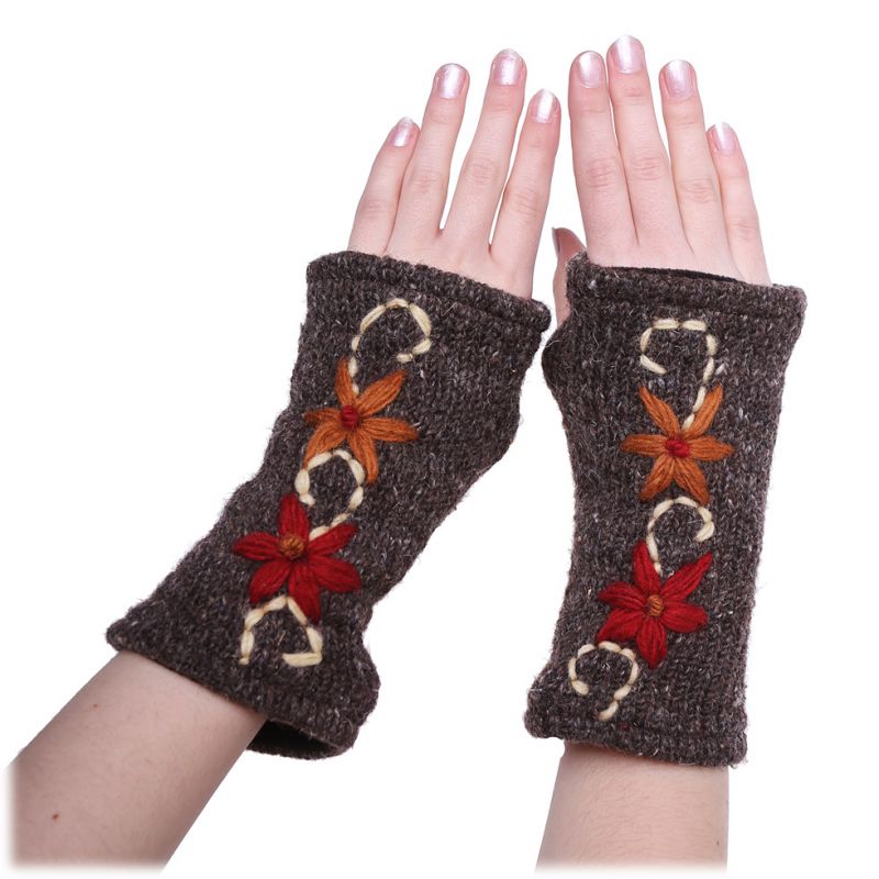 Wollene fingerlose Handschuhe Umanga Senin Nepal